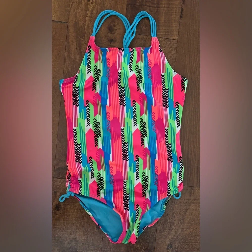 Justice girls youth one 1 piece bathing swim suit Sz 16